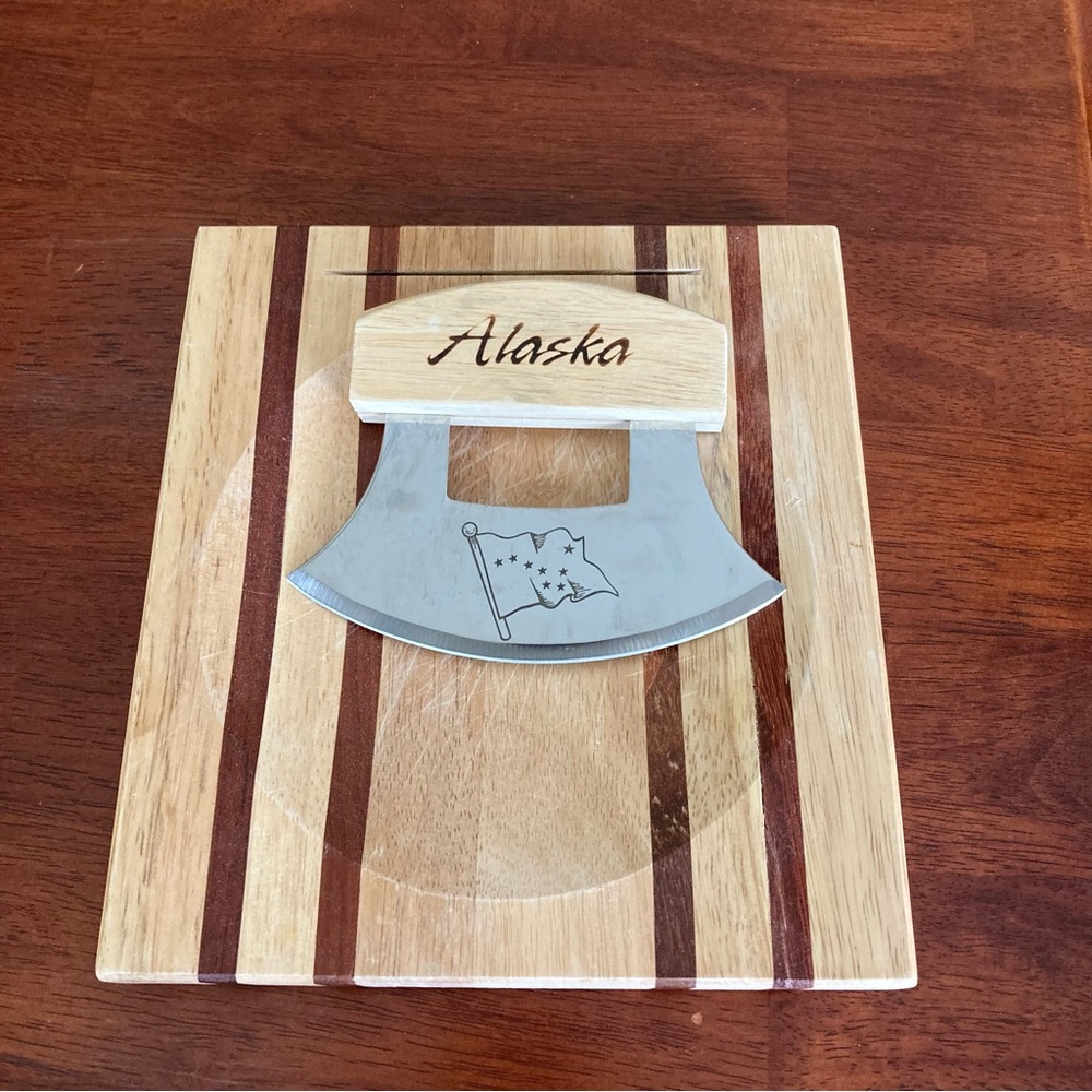 Alaska Ulu Knife and Chopping Bowl Board Set